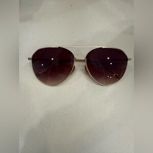 DIFF Eyeware Gold Tone Aviator Sunglasses DASH BG-CG16 PRC Metal Frames